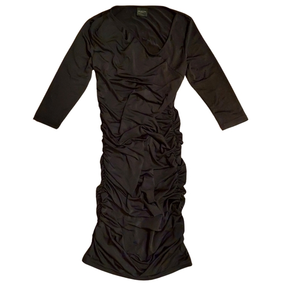 Selected Femme Vita 3/4 Sleeve Ruched Side Bodycon Dress - Picture 14 of 15
